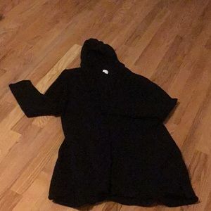 J Jill Black Hooded Cardigan Sweater